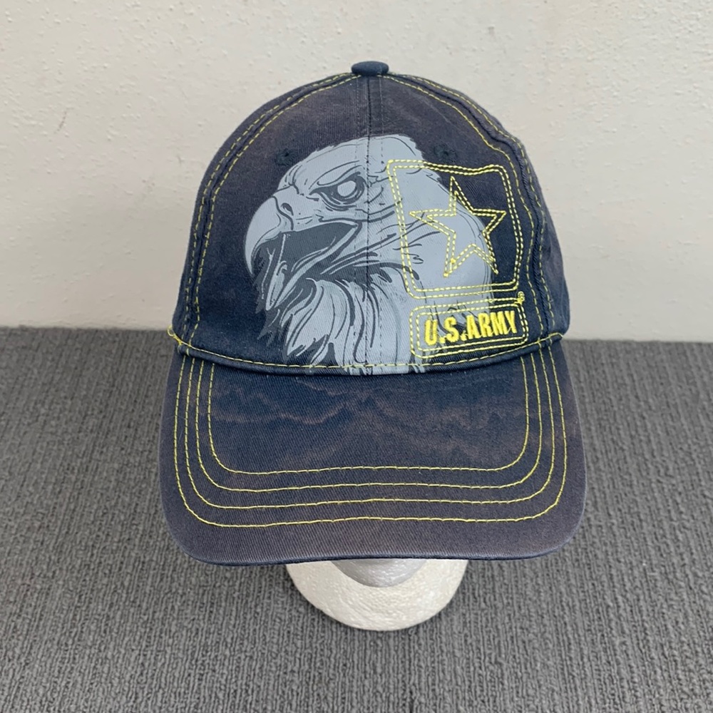 US Army American Eagle Baseball Hat Kids OSFM Navy Adjustable Strapback Cap